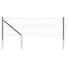 vidaXL Euro Hegn med Spidser 25 x 0,8 m PVC-belagt st&aring;l Gr&aring; Mesh