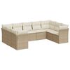 vidaXL sofas&aelig;t til haven 9 dele med hynder polyrattan beige