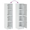 vidaXL skab med glaslåger 35x37x142 cm hvid