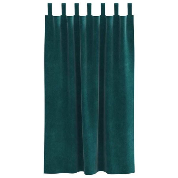 vidaXL Mørklægningsgardiner 2 pcs Mørkegrøn 140 x 175 cm Fløjl