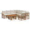 vidaXL Havesofa S&aelig;t 9 stk. Naturlig og Creme Hvid polyrattan