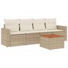 vidaXL sofas&aelig;t til haven 5 dele med hynder polyrattan beige