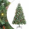 vidaXL Kunstigt juletr&aelig; med LED -strimmellys Gr&oslash;n 240 cm PVC og metal