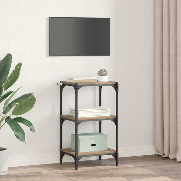 vidaXL Bogskab artisan eg 40 x 33 x 70,5 cm Ingeni&oslash;rt tr&aelig; og jern