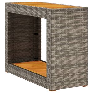 vidaXL havebord med tr&aelig;top 100x40x75 cm polyrattan gr&aring;