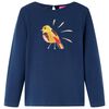 vidaXL Lang&aelig;rmet T-shirt til b&oslash;rn str. 128 marinebl&aring;