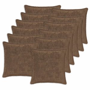 vidaXL Pudebetr&aelig;k 12 stk. HOUTEN Lys Brun 40 x 40 cm Faux Kanin Pels