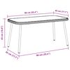 vidaXL Sofabord Sort 90 x 45 x 43 cm Polyrattan og glas