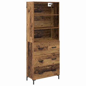 vidaXL Highboard Gammelt tr&aelig; 69,5 x 34 x 180 cm Konstrueret tr&aelig;