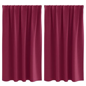 vidaXL M&oslash;rkl&aelig;gningsgardiner med ringe 2 stk. Vinr&oslash;d 140 x 140 cm