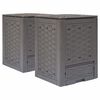 vidaXL kompostbeholdere 2 stk. 60 x 60 x 83 cm 600 l brun