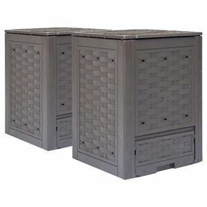vidaXL kompostbeholdere 2 stk. 60 x 60 x 83 cm 600 l brun