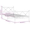 vidaXL sengeramme med sengegavl og fodgærde 100x200 cm metal sort