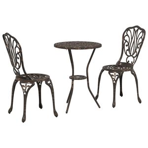 vidaXL Have Bistro S&aelig;t 3 stk. Bronze Aluminium