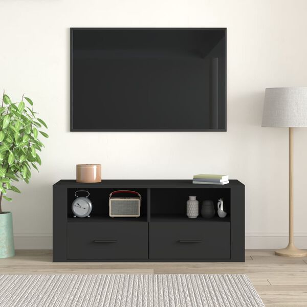 vidaXL tv-bord 100x35x40 cm konstrueret tr&aelig; sort