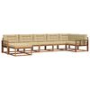 vidaXL Udend&oslash;rs sofagruppe med pude 7 pcs Naturlig og Beige