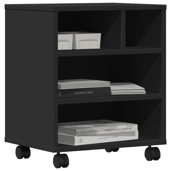 vidaXL printerstativ med hjul 41x32x48 cm sort