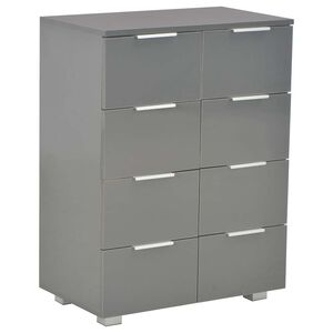 vidaXL kommode 60x35x80 konstrueret tr&aelig; gr&aring; h&oslash;jglans