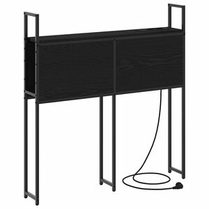 vidaXL Opbevaringshovedgavl med Opladningsstation Sort eg