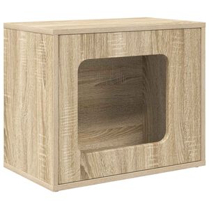 vidaXL Kat Hus Sonoma-eg 51 x 30 x 42,5 cm Konstrueret tr&aelig;