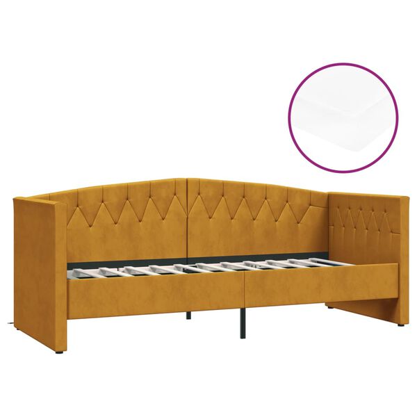 vidaXL daybed med madras og USB 90x200 cm fl&oslash;jl brun