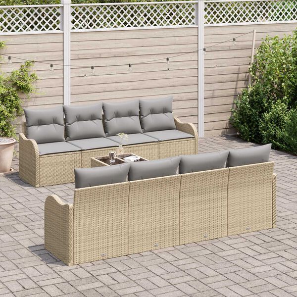 vidaXL Havesofa S&aelig;t Beige 55 x 55 x 37 cm polyrattan