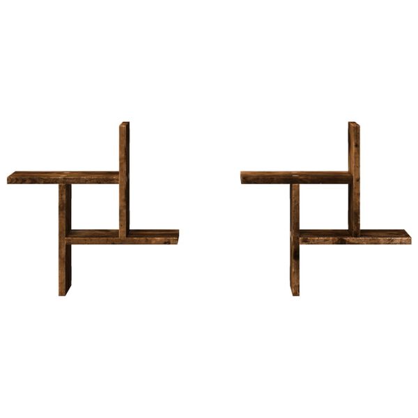 vidaXL v&aelig;ghylder 2 stk. 38x12x38 cm konstrueret tr&aelig; r&oslash;get egetr&aelig;