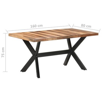 vidaXL spisebord 160x80x75 cm akacietræ med honningfarvet finish