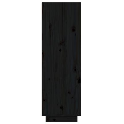 vidaXL skoreol 60x34x105 cm massivt fyrretræ sort