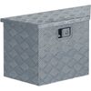 vidaXL aluminiumskasse 70 x 24 x 42 cm trapezformet s&oslash;lvfarvet
