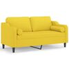 vidaXL 2-personers sofa med pyntepuder 140 cm stof lysegul