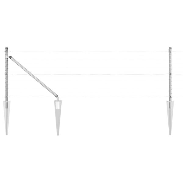 vidaXL Hegnspæl Andet 26 pcs Grå 3,2 x 3,2 x 80 cm Stål