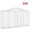 vidaXL buede gabionkurve 50 stk. 200x30x100/120 cm galvaniseret jern