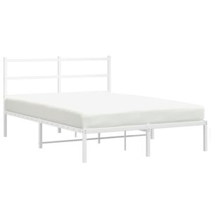 vidaXL sengeramme med sengegavl 140x190 cm metal hvid