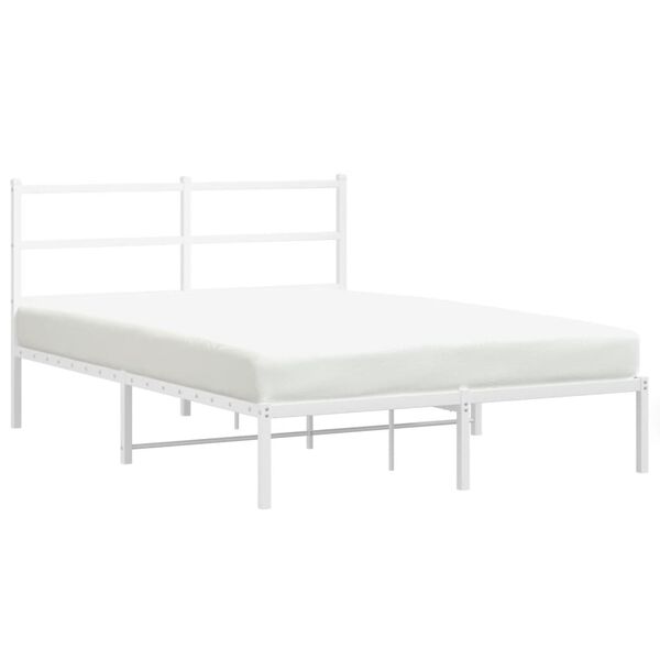 vidaXL sengeramme med sengegavl 140x190 cm metal hvid