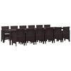 vidaXL Have Spisebordss&aelig;t 13 pcs Brun Polt rattan