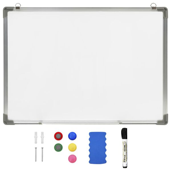 vidaXL magnetisk whiteboard 70x50 cm stål hvid