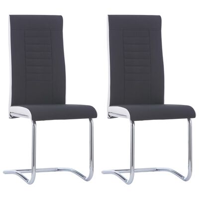 vidaXL spisebordsstole med cantilever 2 stk. stof sort