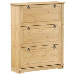 vidaXL skoskab Corona 99x32x124,5 cm massivt fyrretr&aelig;
