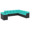 vidaXL 11-delt havesofas&aelig;t med hynder sort polyrattan