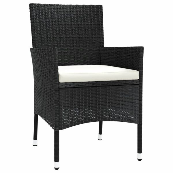 vidaXL havestole med hynder 2 stk. sort polyrattan (kun UK/IE/FI/NO)
