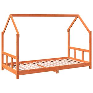 vidaXL sengeramme til juniorseng 90x190 cm massivt fyrretr&aelig; gyldenbrun