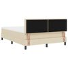 vidaXL Box spring seng med madras med LED Creme 140 x 190 cm Stof