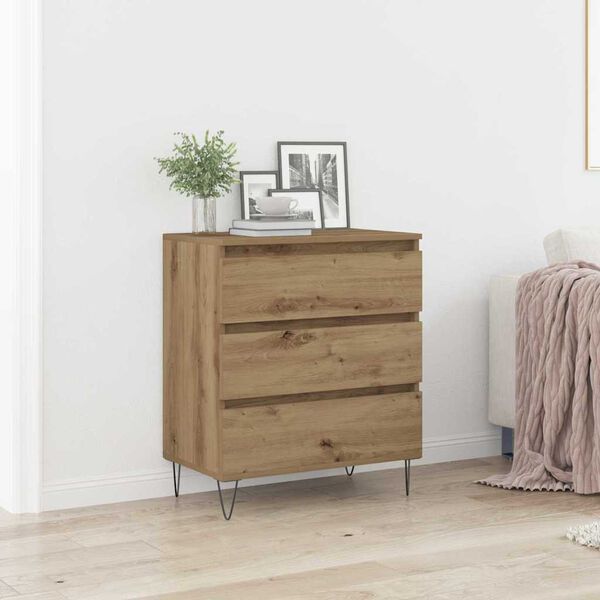 vidaXL Sideboard Artisan Egetræ 60 x 35 x 70 cm Konstrueret træ