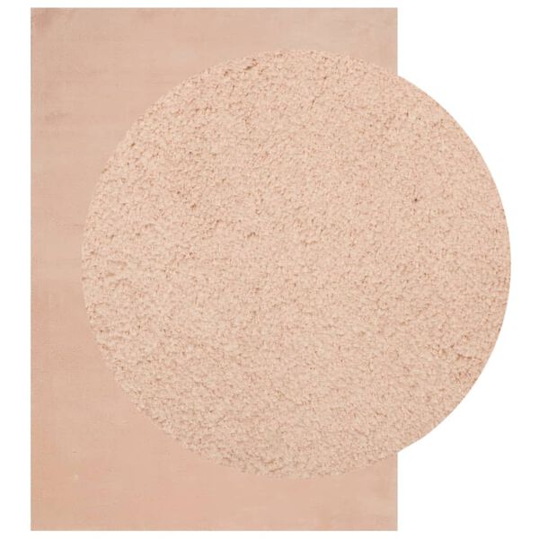 vidaXL gulvtæppe HUARTE 120x170 cm kort luv og vaskbart rosa