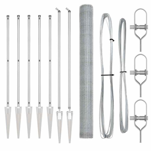 vidaXL Hegnsp&aelig;l S&oslash;lv 10 x 1,6 m (25 mm net) St&aring;l