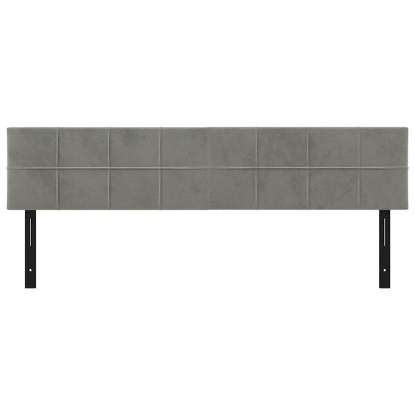 vidaXL sengegavle 2 stk. 80x5x78/88 cm fløjl lysegrå