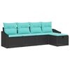 vidaXL Sofa S&aelig;t med pude med opbevaring Sort polyrattan
