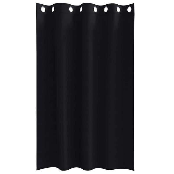 vidaXL M&oslash;rkl&aelig;gningsgardiner med ringe 2 pcs Sort 175 x 140 cm