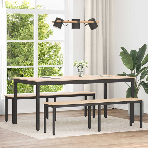 vidaXL b&aelig;nk Naturfarvet 160 x 35 x 45 cm Massiv fyrretr&aelig;